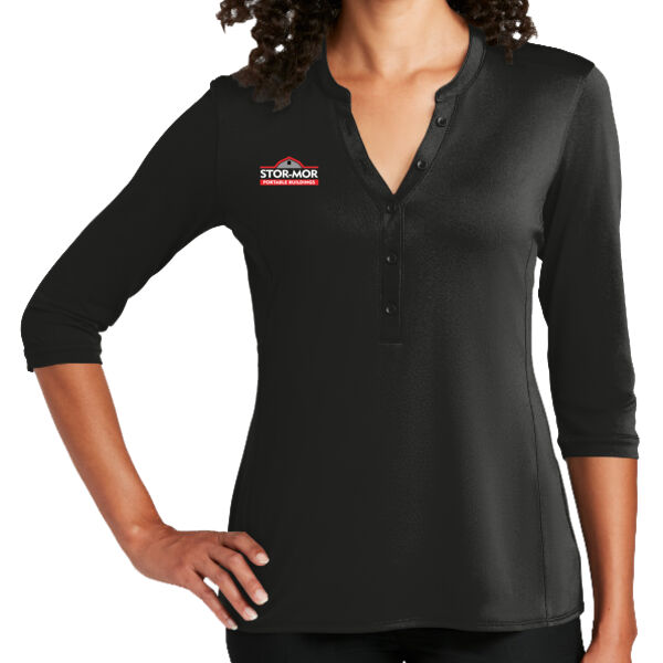 Stor-Mor - Ladies UV Choice Pique Henley  (Embroidery) Thumbnail