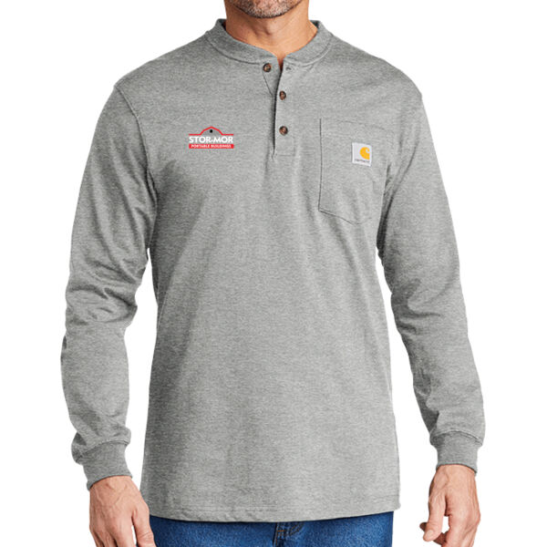 Stor-Mor - Long Sleeve Henley T Shirt (Embroidery) - Long Sleeve Henley T Shirt Thumbnail