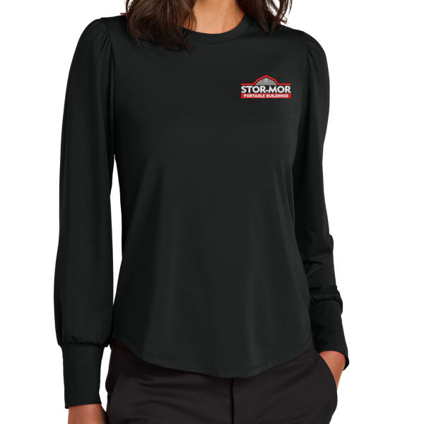 Stor-Mor Premium - Women's Stretch Jersey Long Sleeve Blouson Top Thumbnail